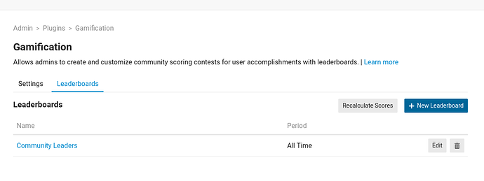 Adding leaderboards
