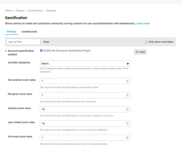 Customizing scoring values